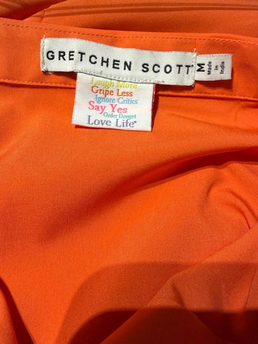 GRETCHEN SCOTT Designs Priss Blouse in orange - LIKE NEW! Size Medium - Picture 3 of 10